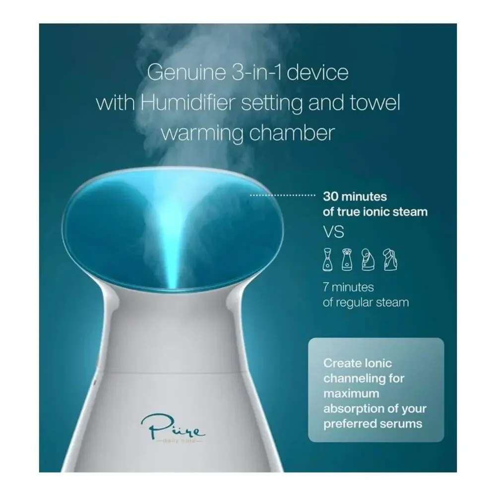 Pure Daily Care NanoSteamer 3-in-1 Facial Steamer & Extraction Kit NEW Open Box